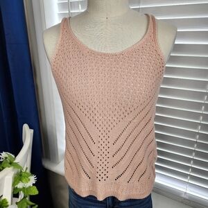 American Eagle Pink Crochet Tanktop Large